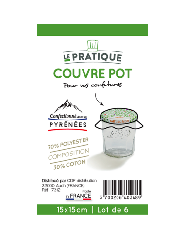 COUVRE POTS CONFITURE - Lot de 6